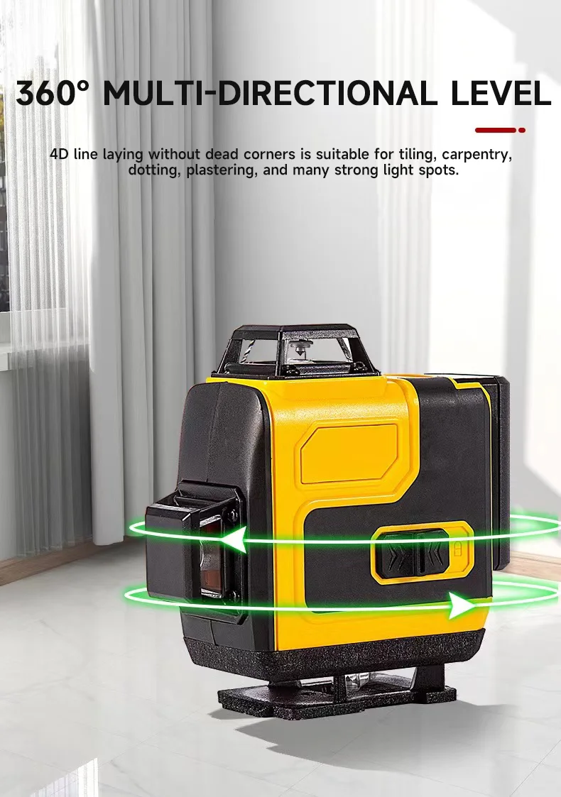 16 lines rotating 360 green beam level laser self leveling cross line laser levels
