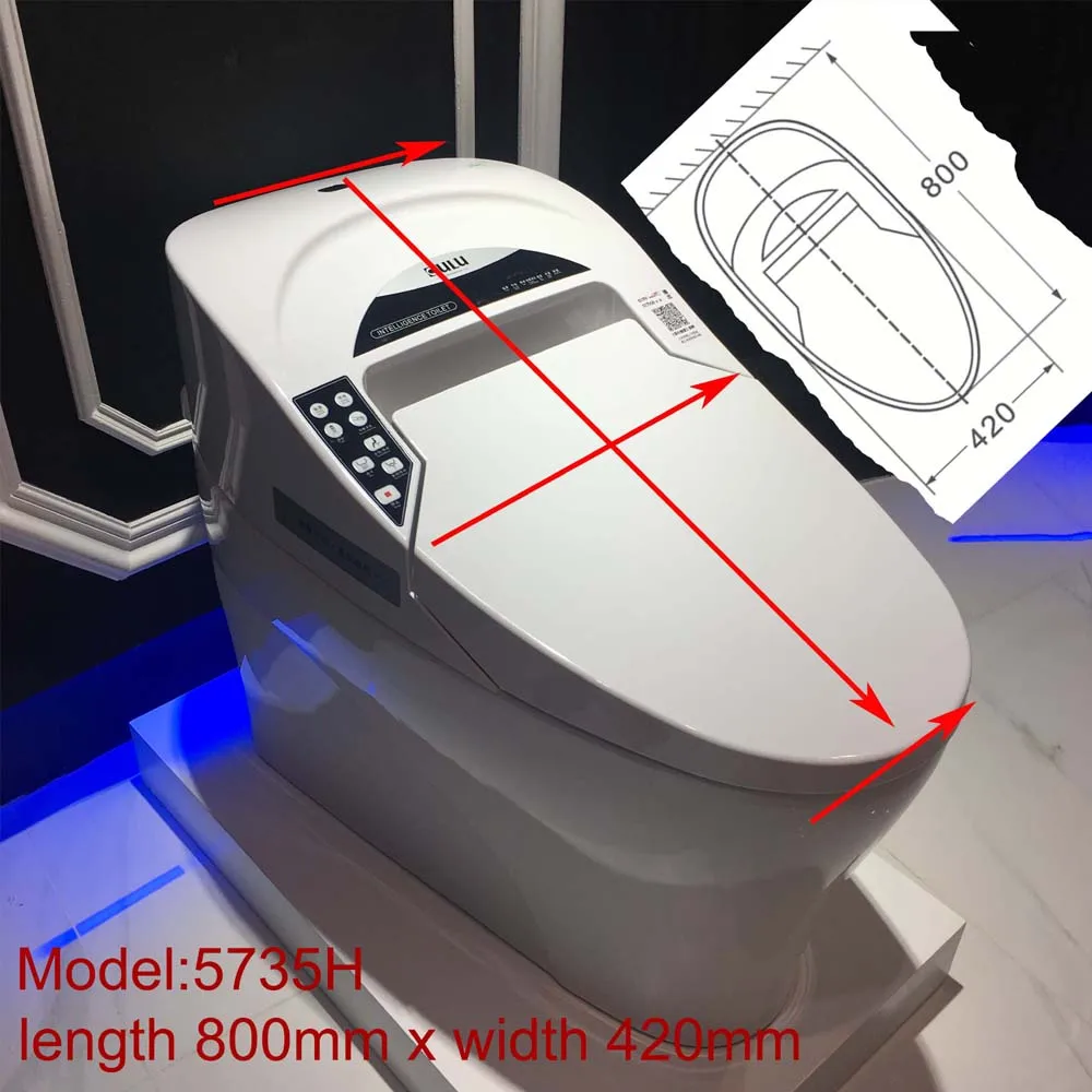 735A Asia  Design Automatic Bathroom One-piece Power Siphonic S-trap Eletronic Ceramic Toilet