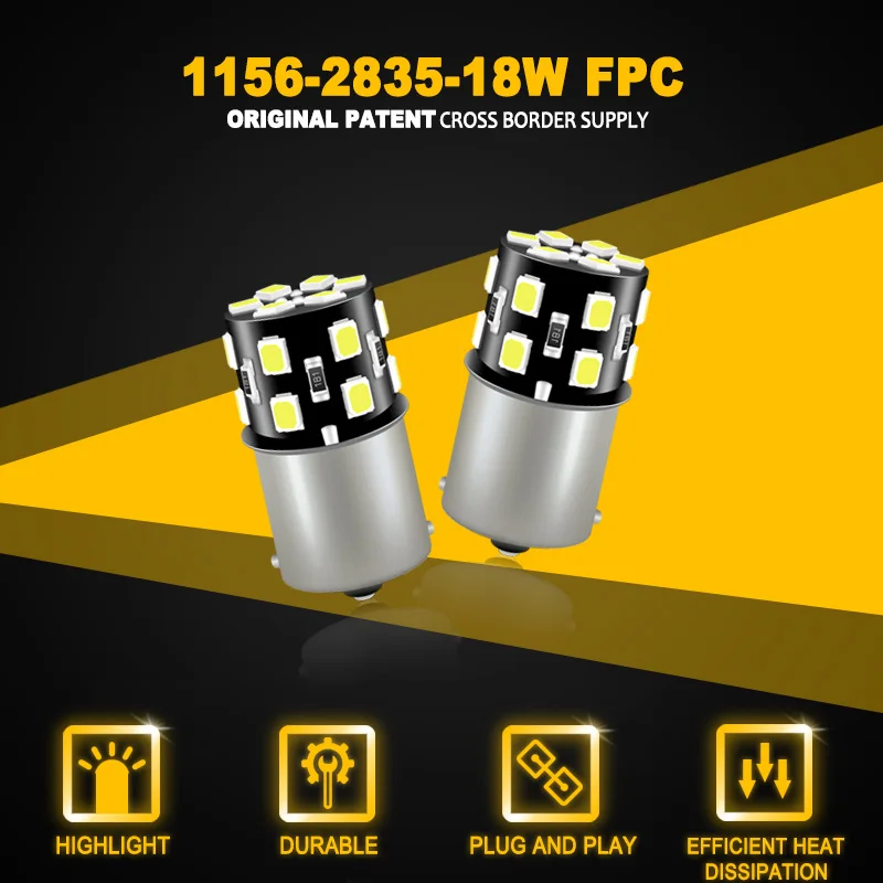 JIACHI FACTORY 12V White P21W 1156 BA15S 18SMD Led Bulb 6000K Vehicles Backup Tail Light Turn Signal Parking Light Indicator