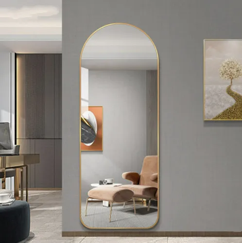 Beauty Salon Rose Gold Long Framed Full Length Door and Wall Mirror Two Way Mirrors