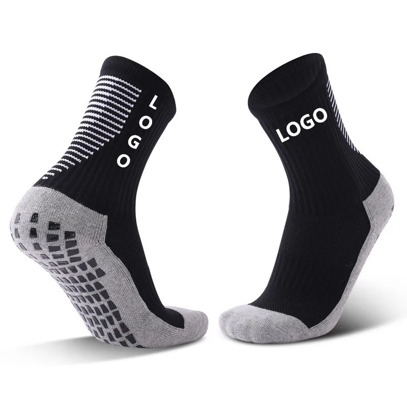 Low Moq Custom Anti Slip Sports Logo Terry Loop chaussettes de sport Sock Cushion Basketball Football Running Socks