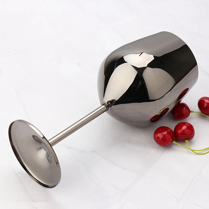 Custom wholesale cocktail glass champagne red wine stainless steel wine glass