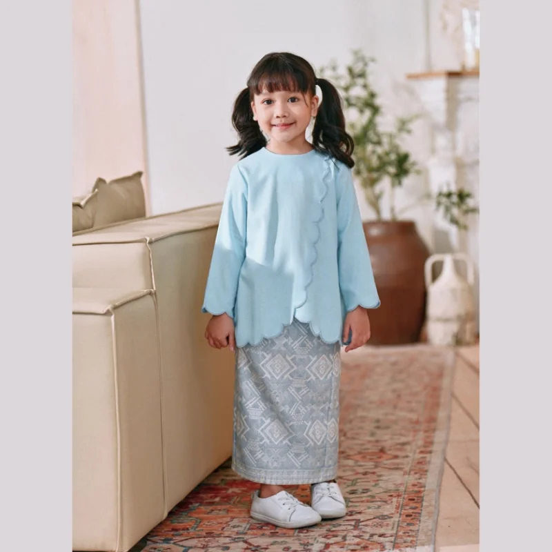 SIPO OEM Dubai Abaya Burqa Kids Abaya Dress Muslim Girls Khimar Hijab 2Piece Set Muslimah Jilbab Baju Kurung Borong
