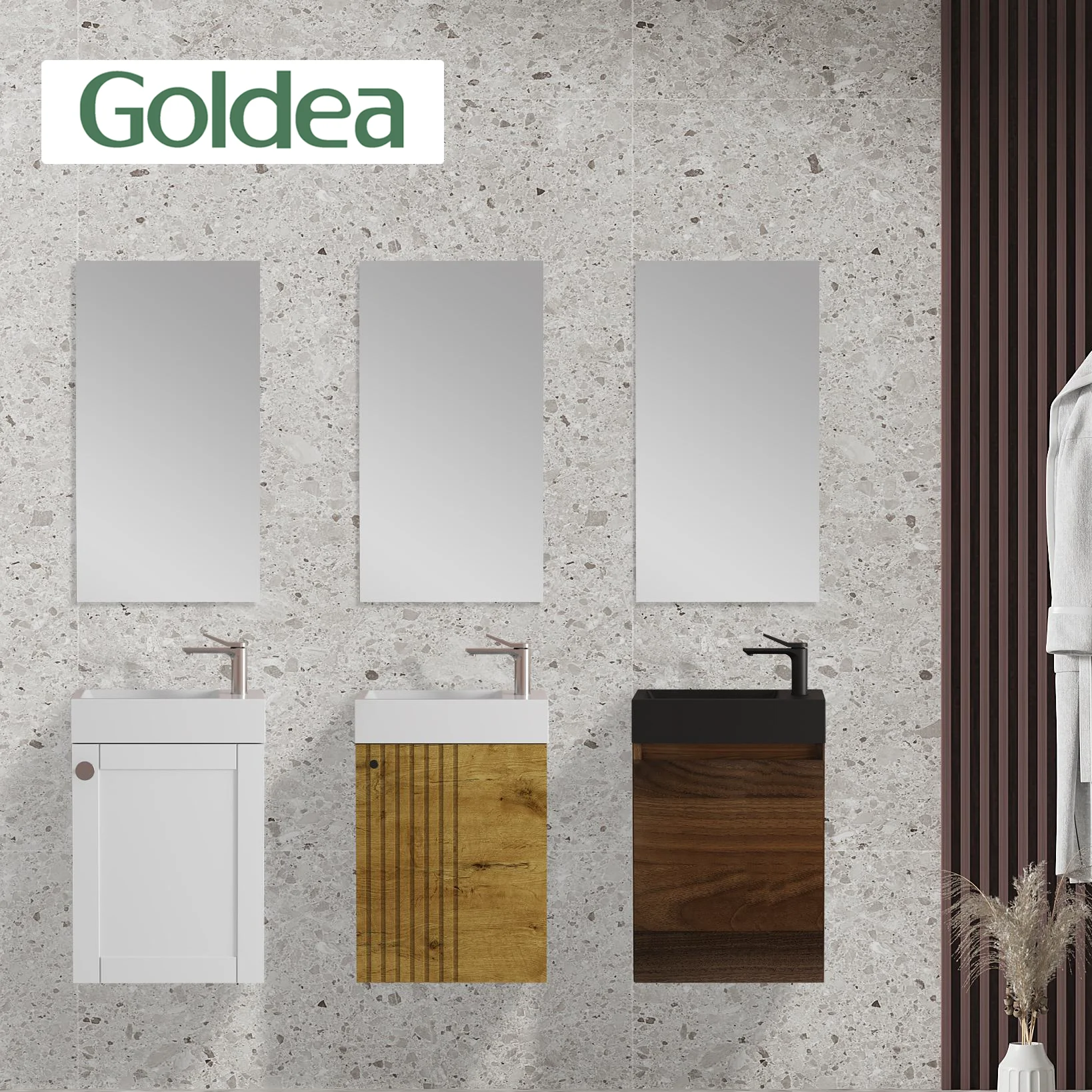 Mini Bathroom Vanity for public Mounted wall modern style no plastic EU standard