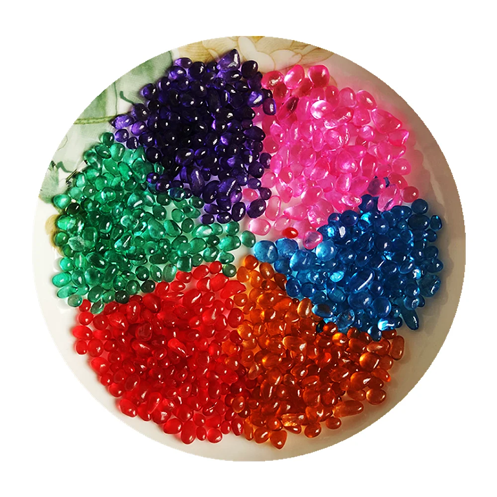wholesale recycled colored decorative wedding vase filler glass sand for sand