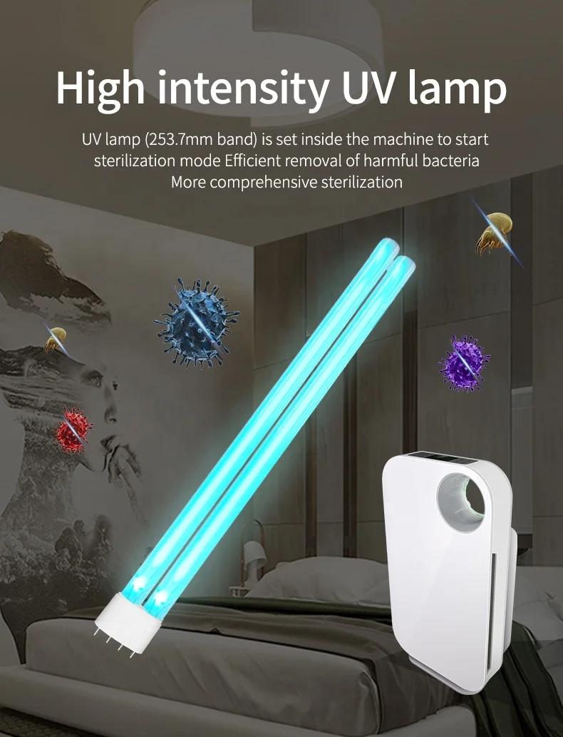 110V USA FCC 5-in-1 true HEPA filter uvc ozone  with UV light sanitizer home air purifier