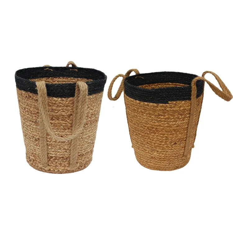 Оптовая продажа плетеная корзина из натурального ротанга с ручками