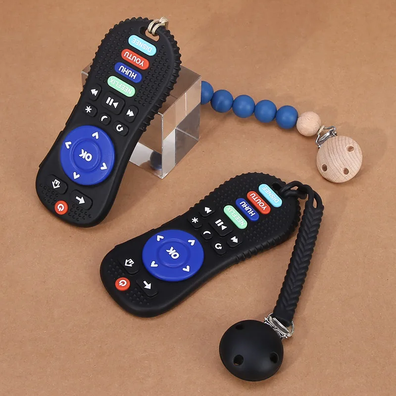 Wholesale TV Remote Control Design Silicone Baby Teether Silicone Baby Teething Toys Silicone Teethers Teething Toys