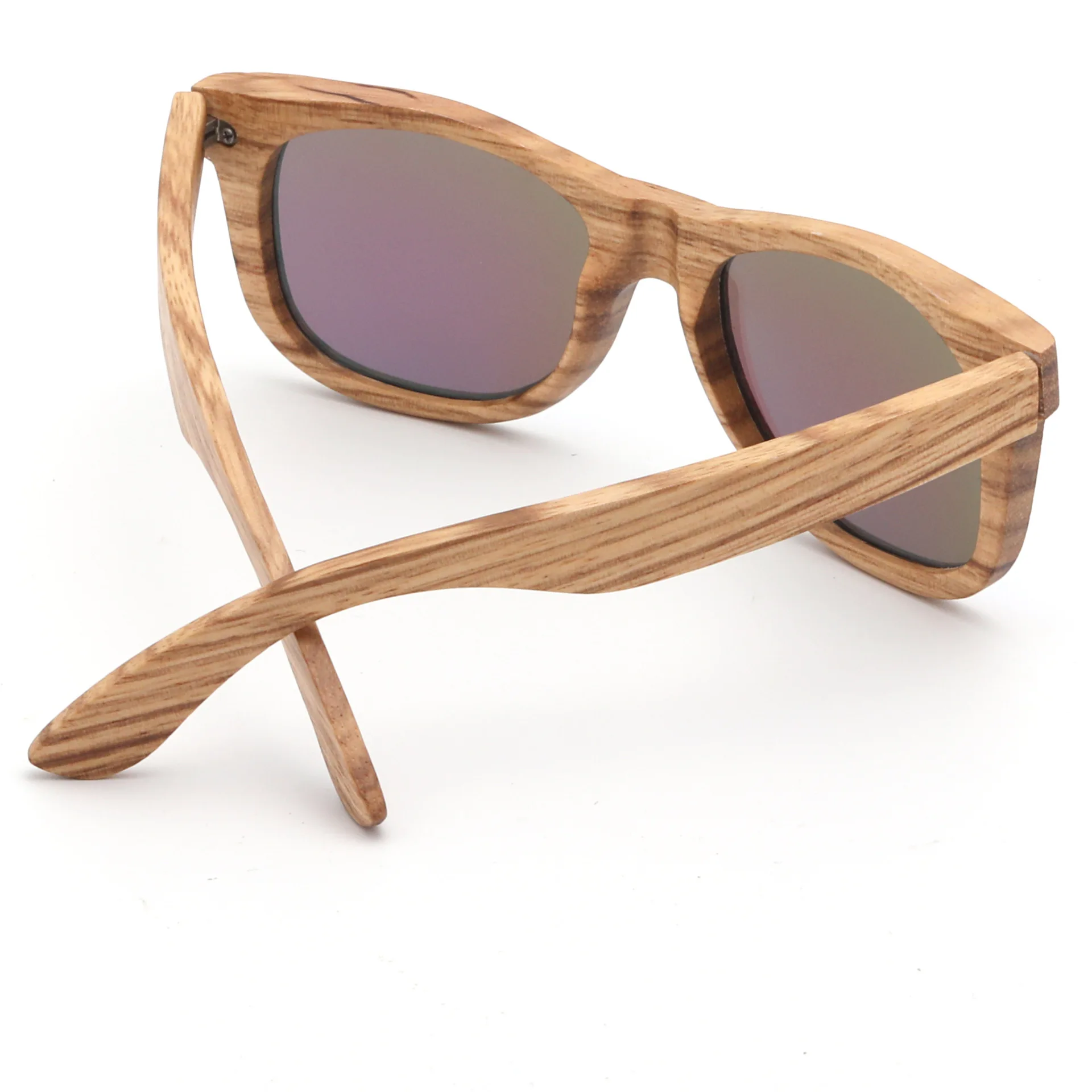 Top Selling China Suppliers Fashionable Custom Bamboo Wood Sunglasses Luxury Handmade Zebra Wooden Sun Glasses with Metal Rivet