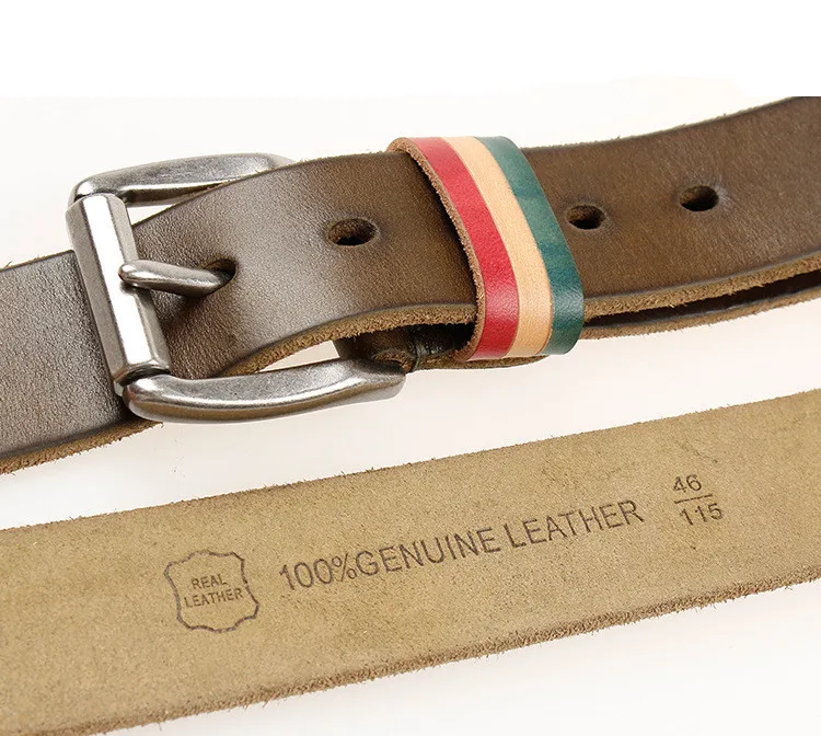 Cognac Brown  Mens Casual Jeans Belt 100% Italian Genuine Leather Belt For Men