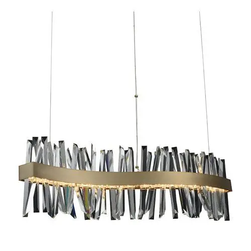 Линейная подвесная люстра из нержавеющей стали с золотым напылением в форме буквы S К9 Хрустальная для обеденного стола