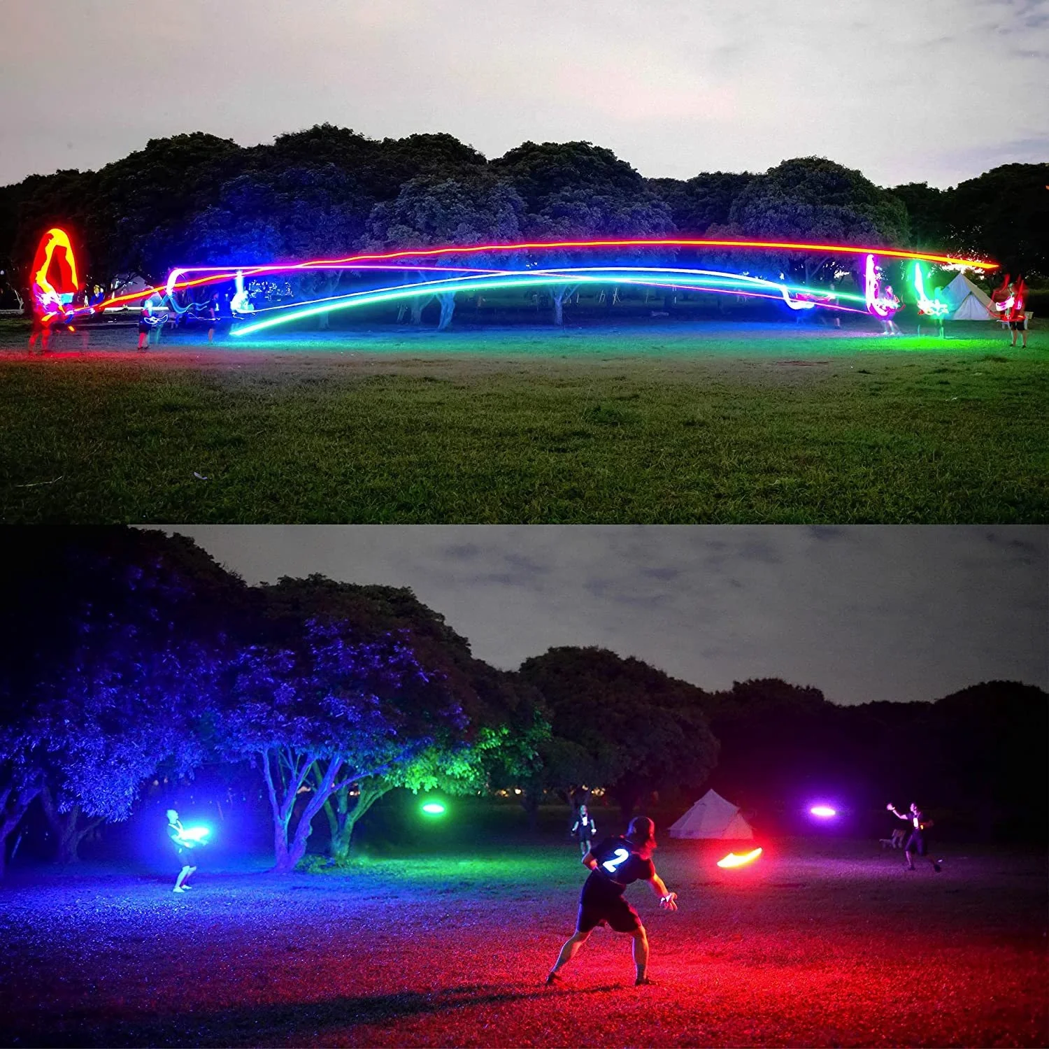 Flying Disc Custom LOGO  36 & 360 LED Flying Disc - Extremely Bright, Smart Auto Light Up, 175g  Adult Led Flying Disc