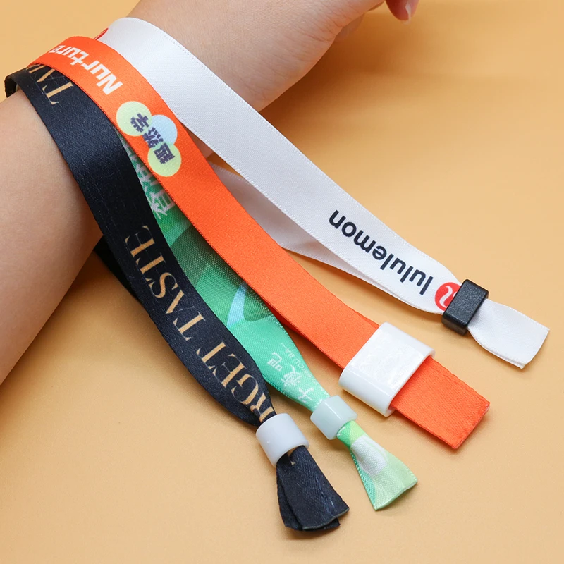 Free Sample Concert Identification Wristband With Barb Teeth Lock Fabric Bracelets One Way Lock A Bag 2500 PCS