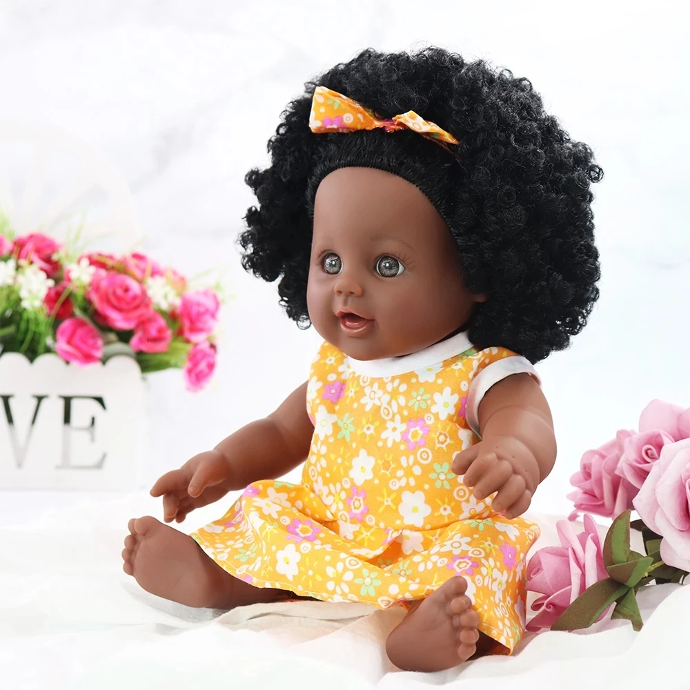Birthday Girl Play Dolls Toy Black Doll Reborn Doll Gift Christmas Present for Kids