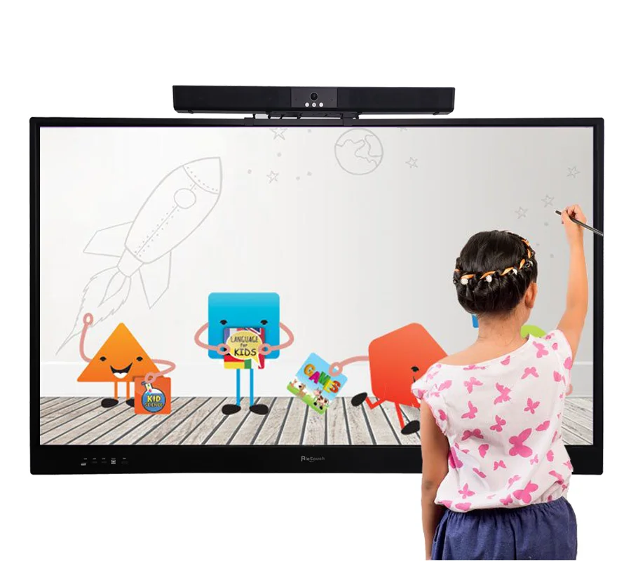 Riotouch HD 4K Led Interactive Screen Touch Screen Monitor LED Smart Board with PC All in One 75 86 Inch Android  Window Pen