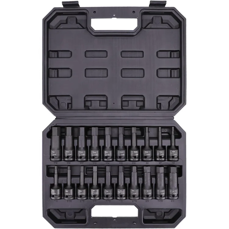 Square HEX Screwdriver and Bits Socket Universal Tool Ratchet Professional Repair Hand Tools Set Box DIY CRV Chrome