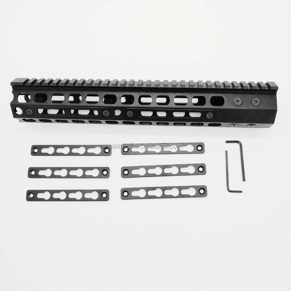 
12 inch tactical ar15 .223 5.56 mlok keymod compatibele handguard Free Float Slim ar 15 Handguard Quad Rail steel Nut for M4 M16 