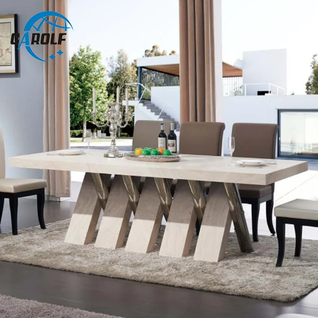 Бетонная мебель для столовой прочный роскошный набор обеденного стола из натурального мрамора