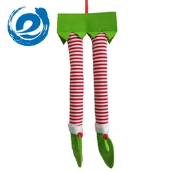 Christmas Santa Elf Legs Plush Stuffed Feet with Shoes Christmas Party Tree Decoration Car Pendant Ornaments Christmas Supplies
