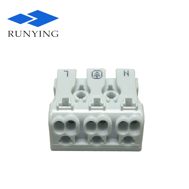 Стандарт США 3-х позиционный 300V 14 16 18 20 AWG провода быстрое подключение пресс рычаг самоблокирующийся разъем