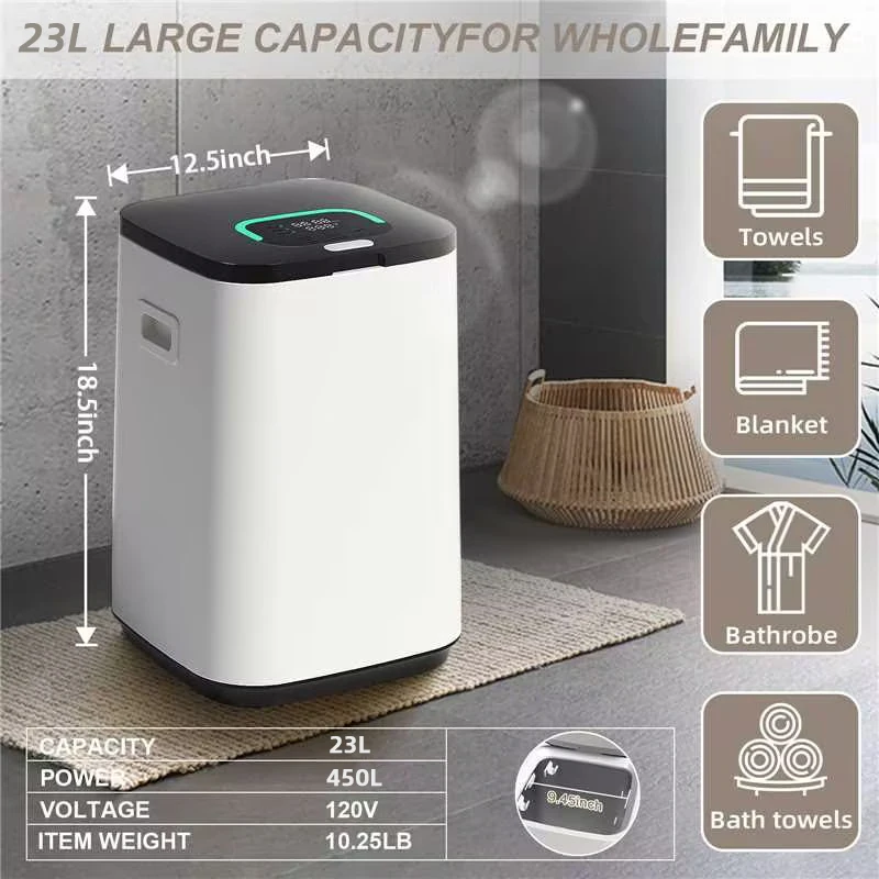 Large Towel Warmer Bucket 23L Large Capacity, Push-Button Temperature Adjustment, Automatic Temperature Rise