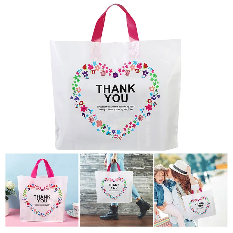 Custom plastic shopping gift bags pink for clothing custom logo foldable shopping bag reusable pe plastic bags for shops