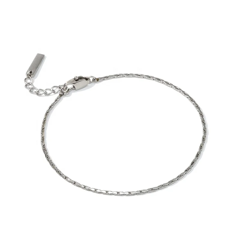 MICCI 316L Stainless Steel Lobster Titanium Non Tarnish Fashion Jewelry Minimal Chain Braclets For Men
