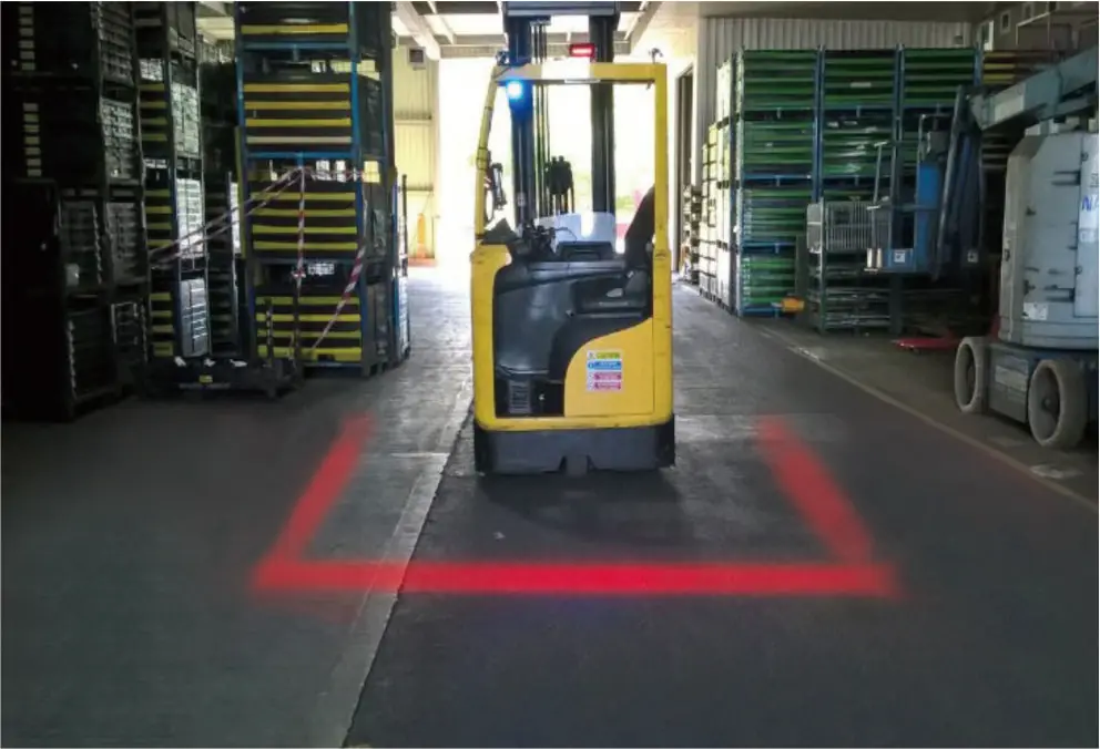 Forklift Safety light red line arrow  led warning light lines warehouse pedestrian warning red lines for security