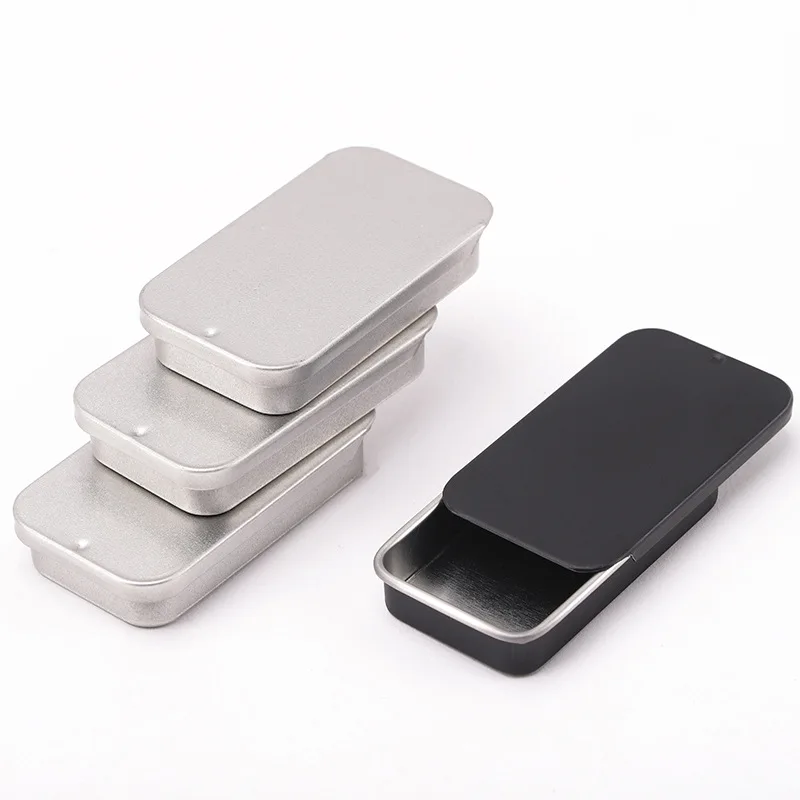 
Customized size Nice Gift Box black push pull square aluminum box 