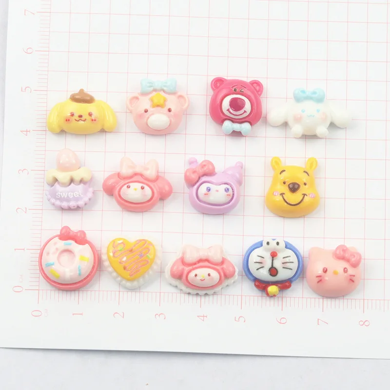 New Cartoon Resin Accessories Handmade Diy Cream The Cute Winnies Nail Charm Poohs Hellokitties Nail Charms