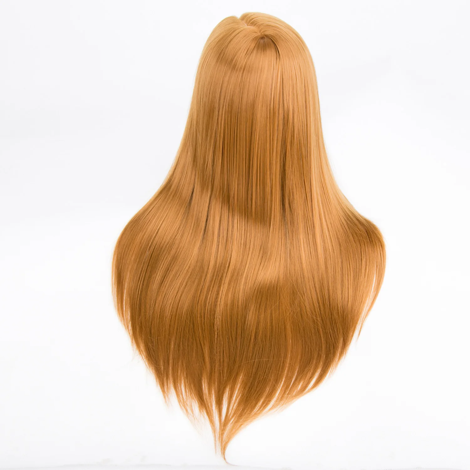 Female Synthetic Training Mannequin Manikin Head Wig Display Straight Golden Hair Table Mannequin Training Head For Hair Salon