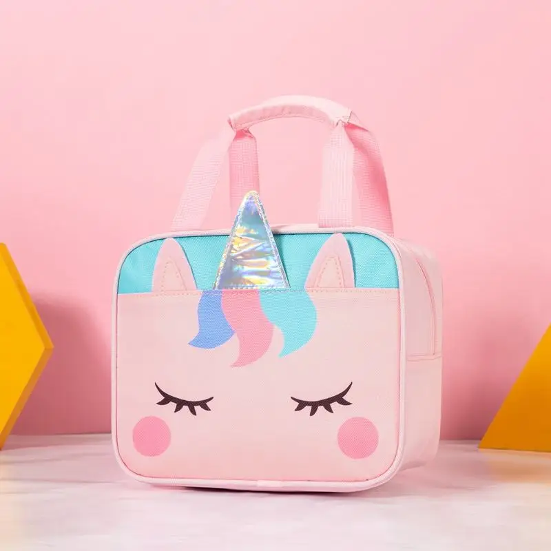 Children Lunch Bag for Kids School Aluminum Food Thermal Box Handle Bag Cute Fashion Animal Dinosaur Insulated Portable
