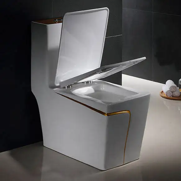 Luxury Design Bathroom Porcelain Sanitary Ware Inodoro WC S P Trap One Piece Ceramic Toilet Bowl
