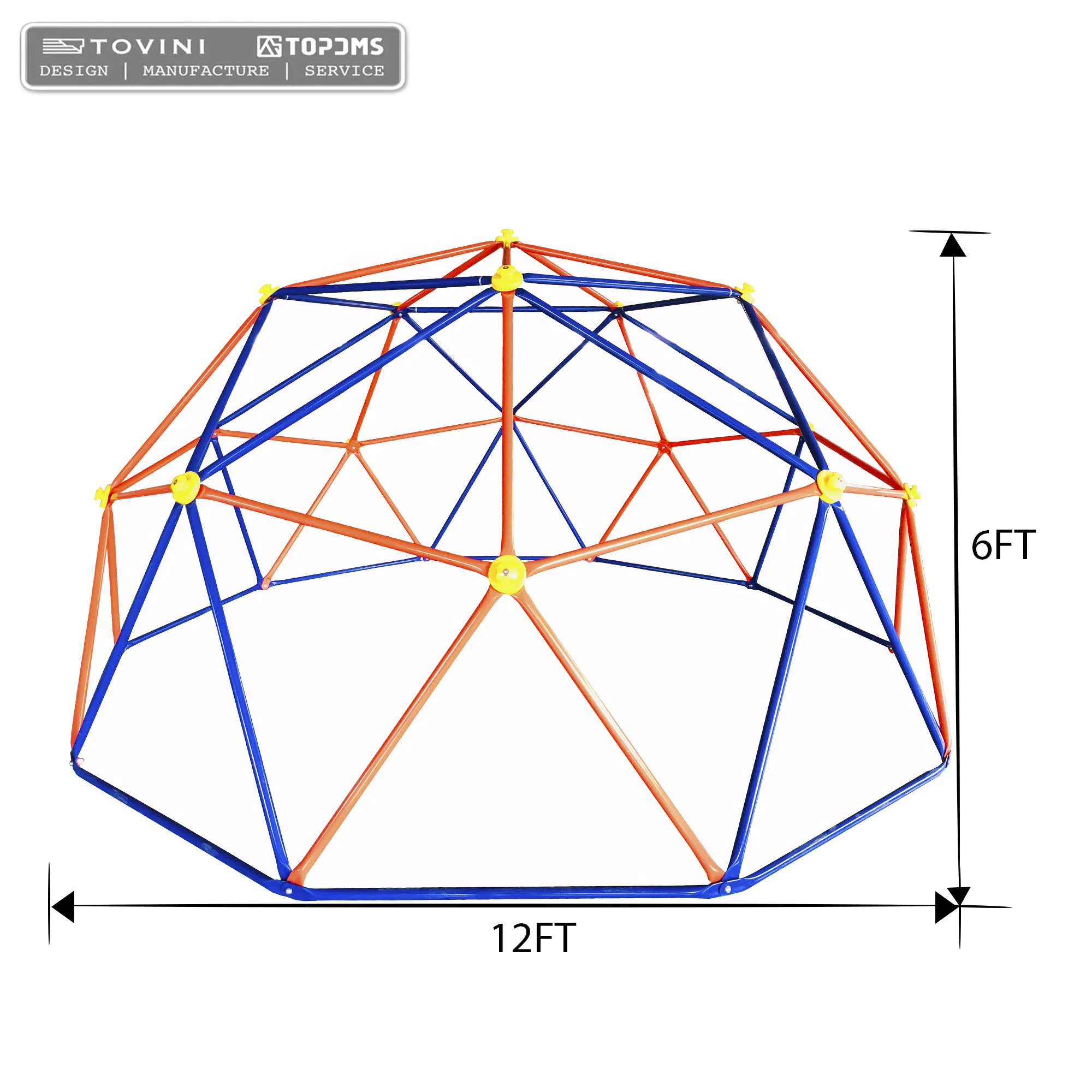 12FT Soft Play Equipment Outdoor Gym Toy Domes Climber Frame Climbing Dome for Children Jungle Gym Over 3 Years Old Kids