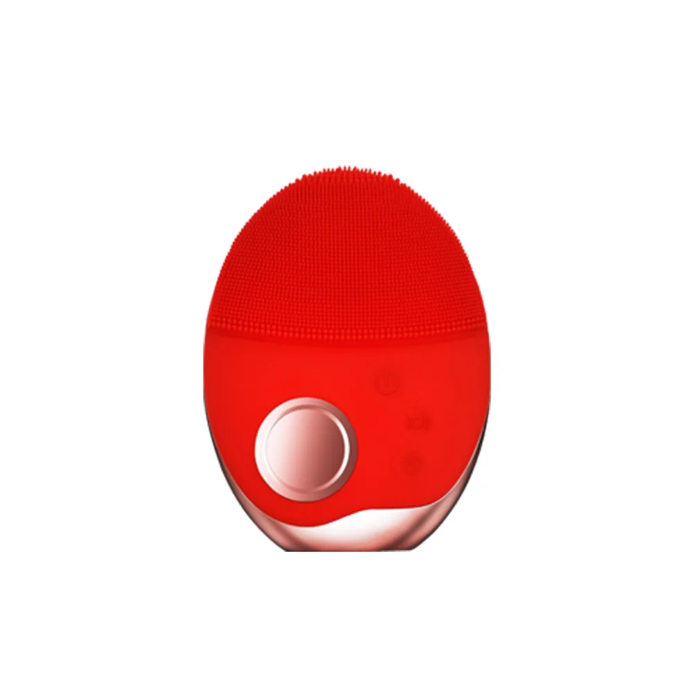 Ultrasonic Facial Cleaning Massage Brush LED Photon Light Pore Cleanser Wireless Charger Silicone Sonic Face Washing brush