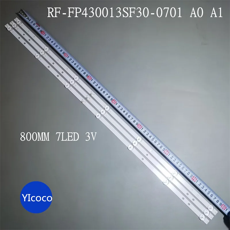 Подходит для Xiaomi L43M7-EA полосы света RF-FP430013SF30-0701 A0 A1 подсветка ЖК-телевизор 800 мм 7LED 3 В