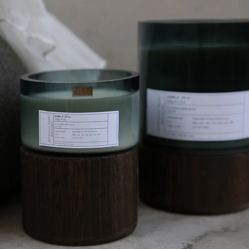 OEM factory Multi-Fragrance buy small  merry mimosa scented wood wick soy wax candles supplies in bulk