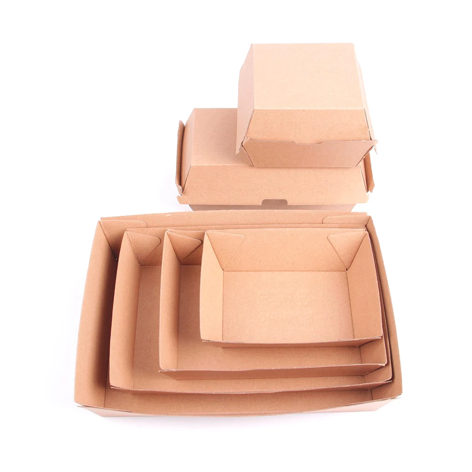 
Various series of kraft for food biodegradable box for soaps Disposable burger box black 