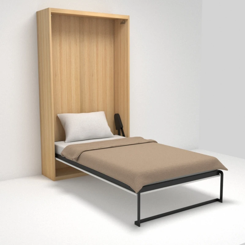 Bedroom Furniture Murphy Bed Fold-down Hidden Wall Panel Bed Steel Frame with Hardware Kit for Single Apartment