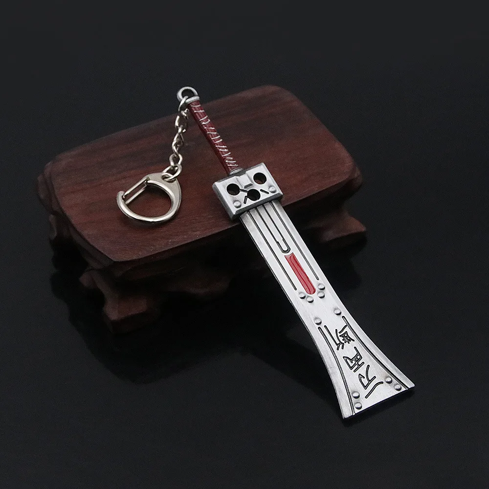 Gothic Game Final Fantasy 7 Weapon Model Cloud Strife Buster Sword Keychain Men Metal Zack Knife Key Chains Cosplay Llaveros New