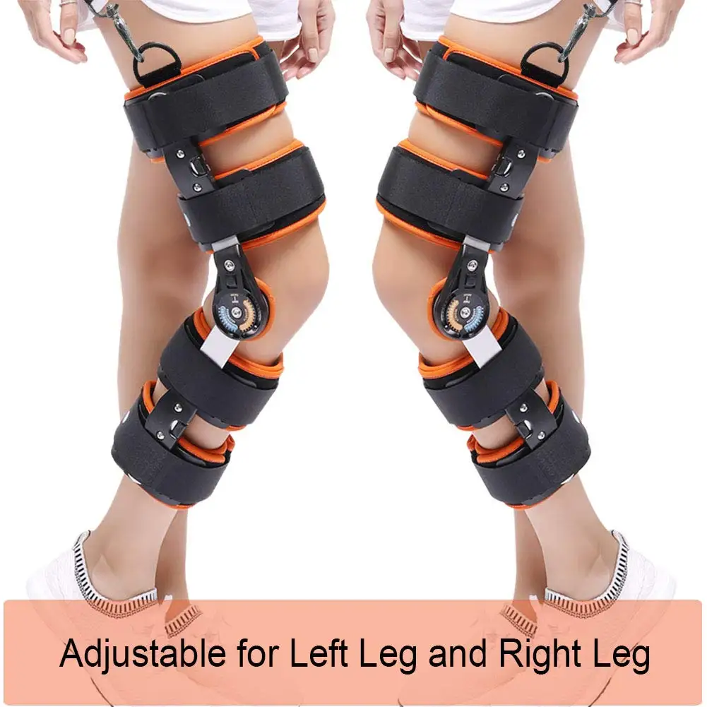 HKJD Hinged ROM Knee Brace Adjustable Knee Immobilizer Support for Arthritis, ACL, PCL, Meniscus Tear, Tendon Post OP Recovery