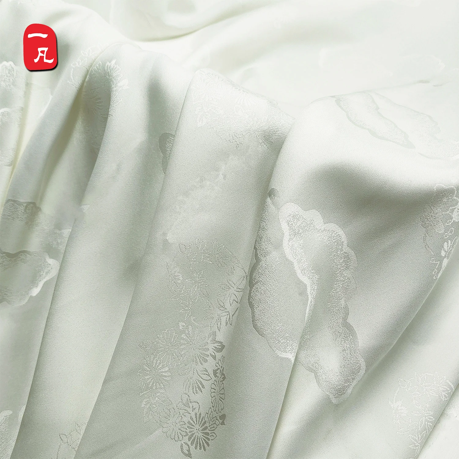 Auspicious Clouds Pattern Embossing Satin 97%Polyester 3%Spandex  jacquard fabric for Hanfu Cheongsam