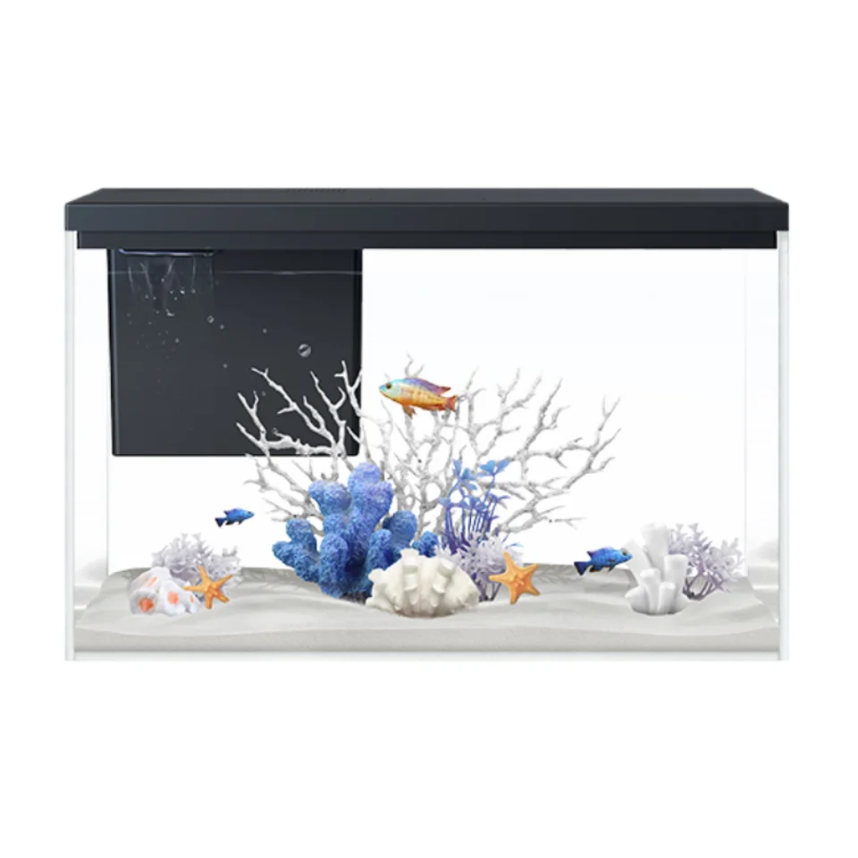 Высококачественная прозрачная стеклянная многоциклная фильтрация для легкой очистки установленного аквариума с беспроводным водяным насосом