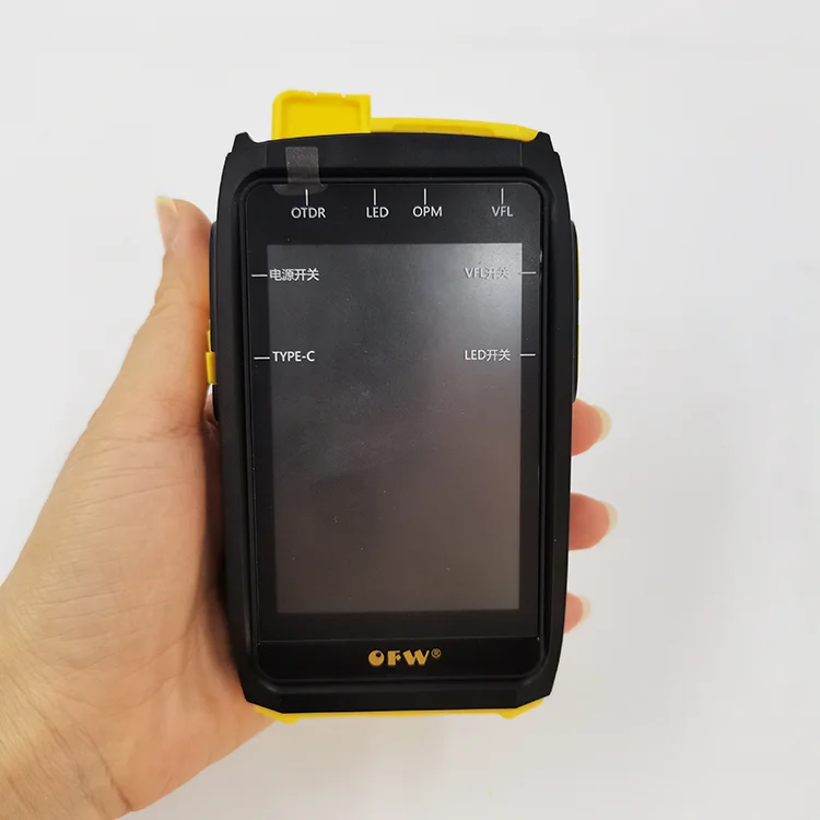 Mini OTDR Test 1550nm 20dB Optical Fiber Reflectometer Touch Screen OPM VFL OLS iola Fiber Tester FWT-100
