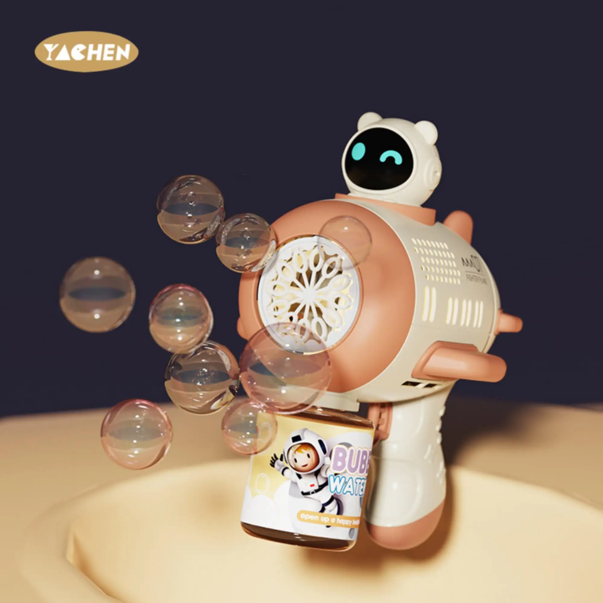 Yachen Hot Sale Astronaut Electric  Bazooka Bubble Gun Machine for Kids Summer Game Outdoor Activity and Interactive Playing