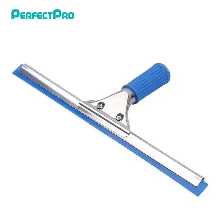 Popular  Window Squeegee With  Stainless Steel Telescopic Handle Connectable Long Glass Cleaning Silicone Shower Wiper