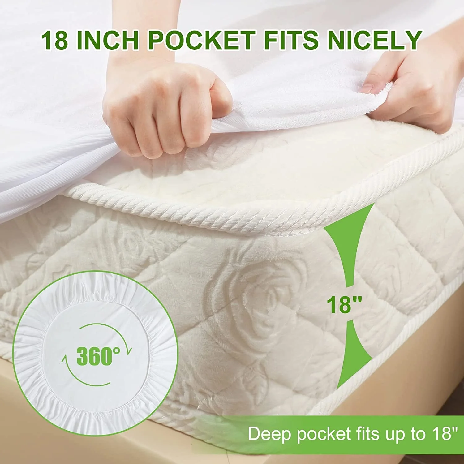Mattress Cover Waterproof Bed Cover Mattress Encasement Terry Cloth Mattress Protector