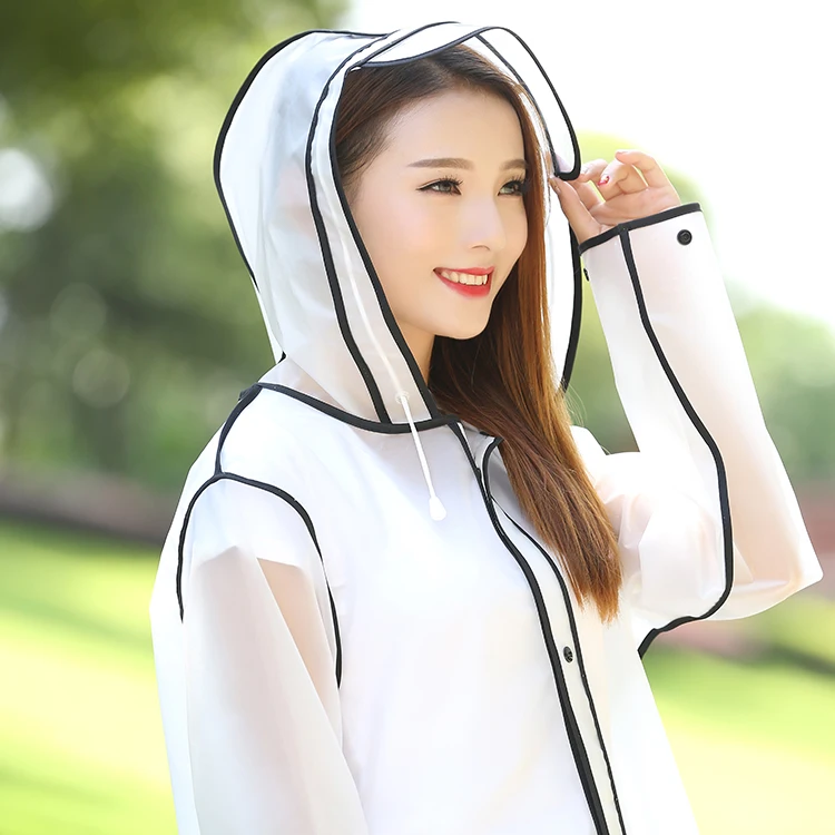 Adults Raincoat with Hoods and Sleeves men Women EVA thick material Plastic easy to carry light weight
