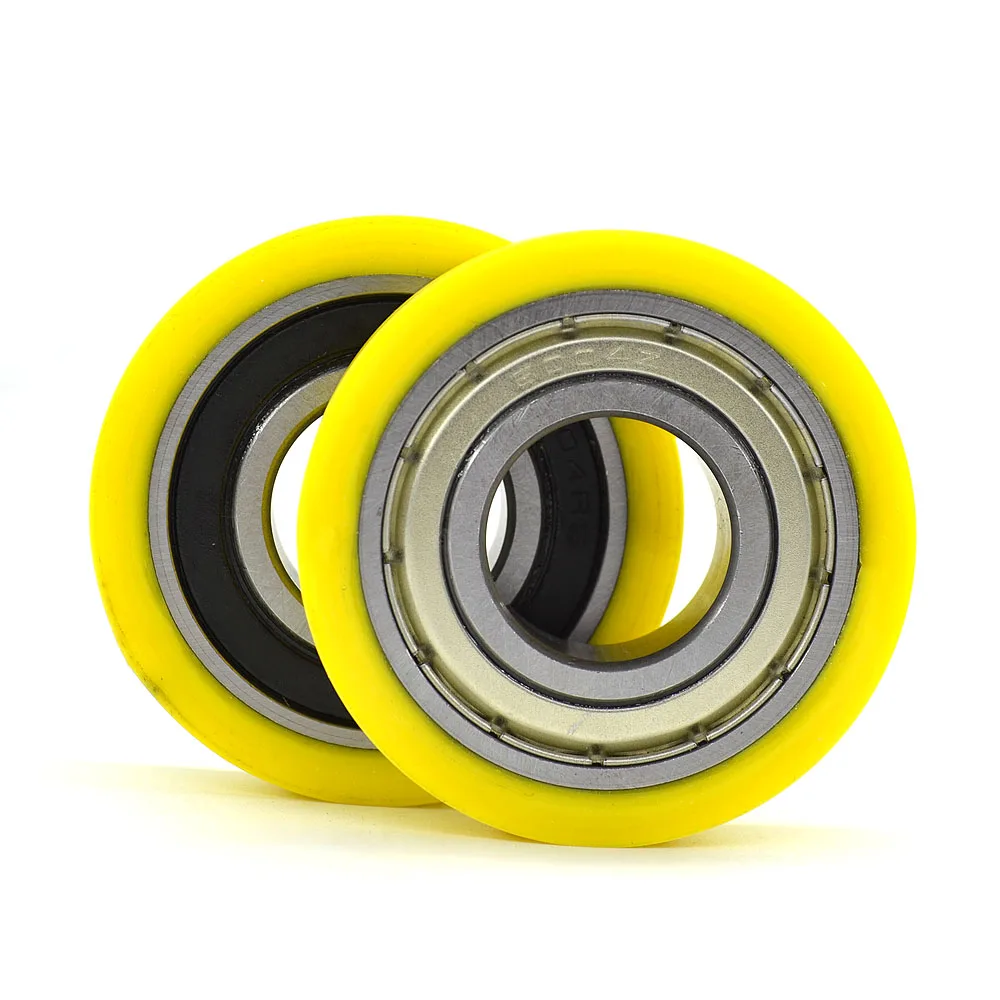 XZBRG Polyurethane Coated Roller 6000 6001 6002 6003 6004 6005 6006 6305 Bearing Polyurethane Covered Rubber Bearing Wheels