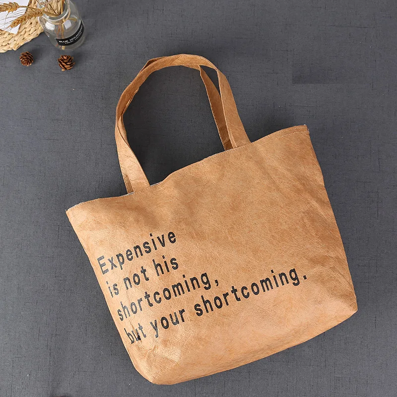 ECO Friendly Material custom logo reusable shopping bags light dupont tyvek paper grocery bag eco friendly eco grocery bag